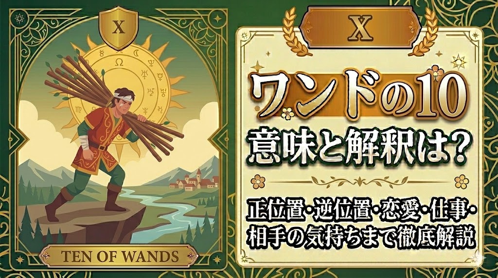 【ワンドの10】の意味と解釈は？正位置・逆位置・恋愛・仕事・相手の気持ちまで徹底解説